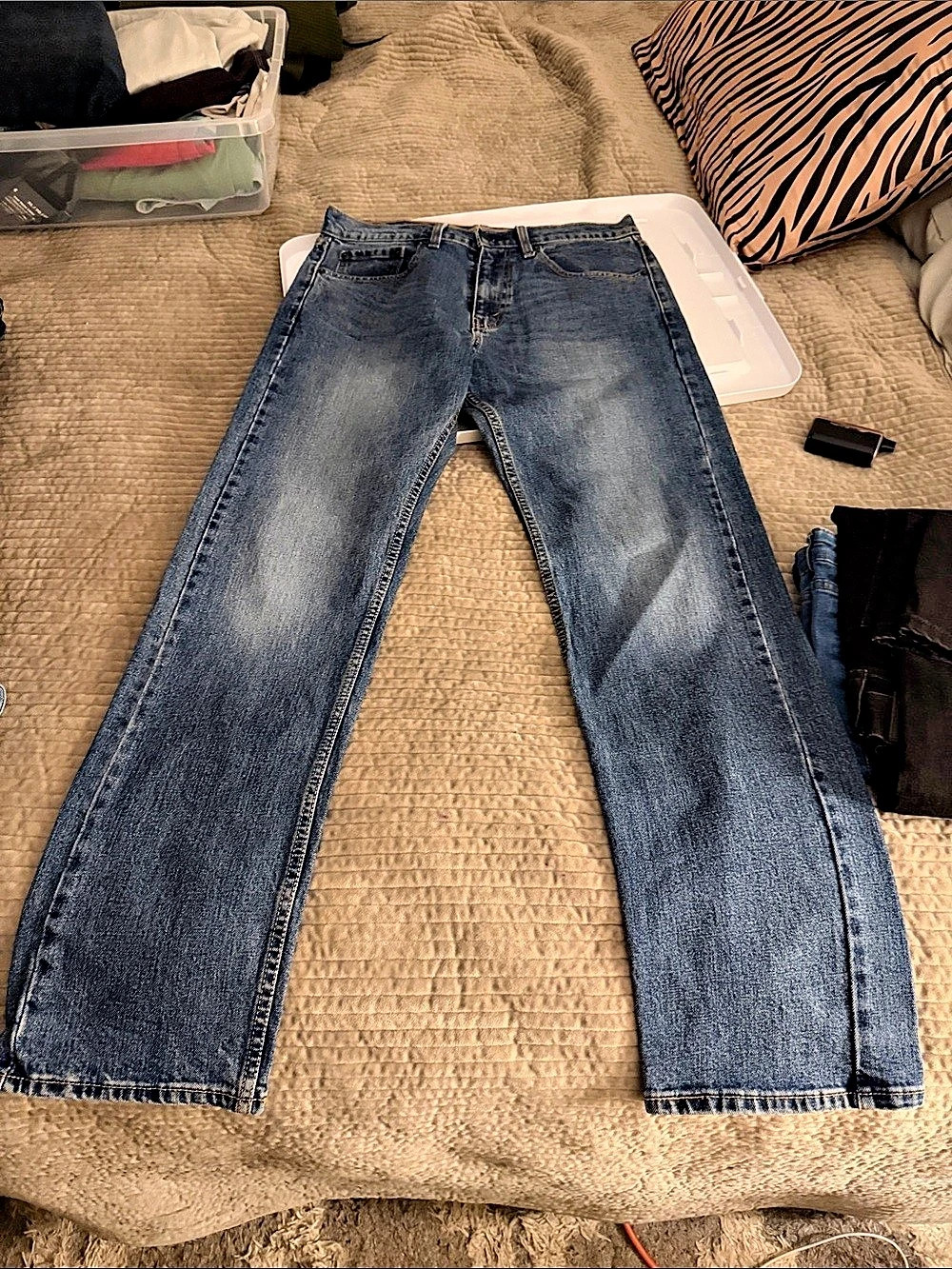 Levi's 505 Regular Fit Jeans Regular Fit Boot Cut Jeans Blue Waist 31 Length 32